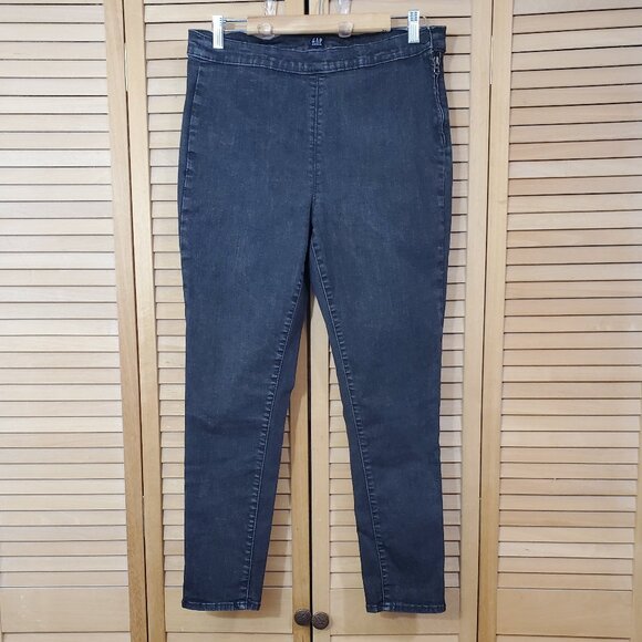 GAP Denim Women's Sculpt True Skinny Washed Black Side Zip Jeans Size 14 - Picture 5 of 9